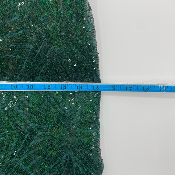 City Triangles Emerald Green Sequin Dress Side Slit Adjustable Straps Sz XS - Picture 11 of 11